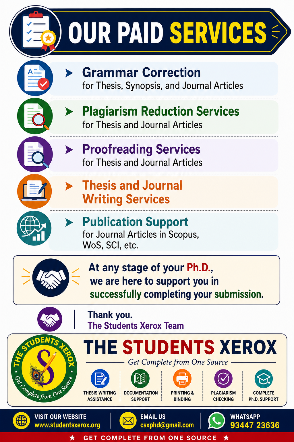 Our Paid Services – The Students Xerox